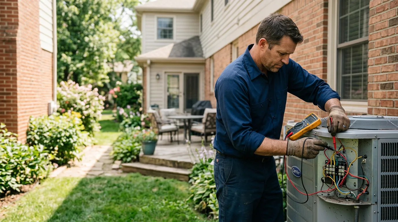 HVAC technician working near Peru, KS